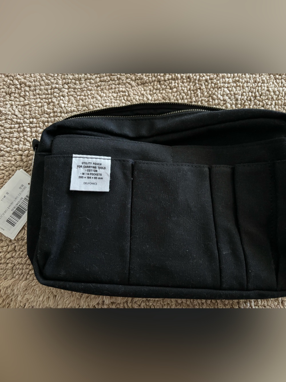Delfonics Black Utility Pouch with Multiple Front Pockets